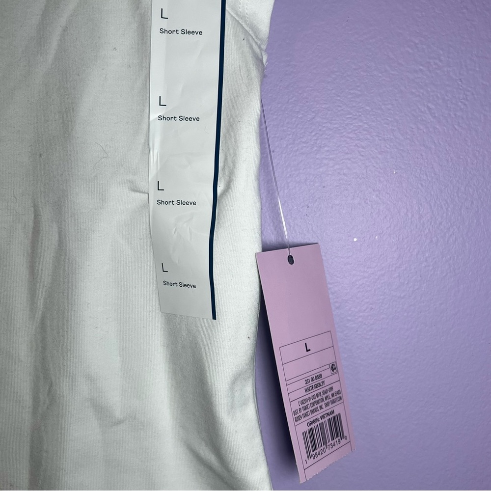 Wild Fable Slim Short Sleeve Square Neck T-Shirt White - Picture 2 of 4